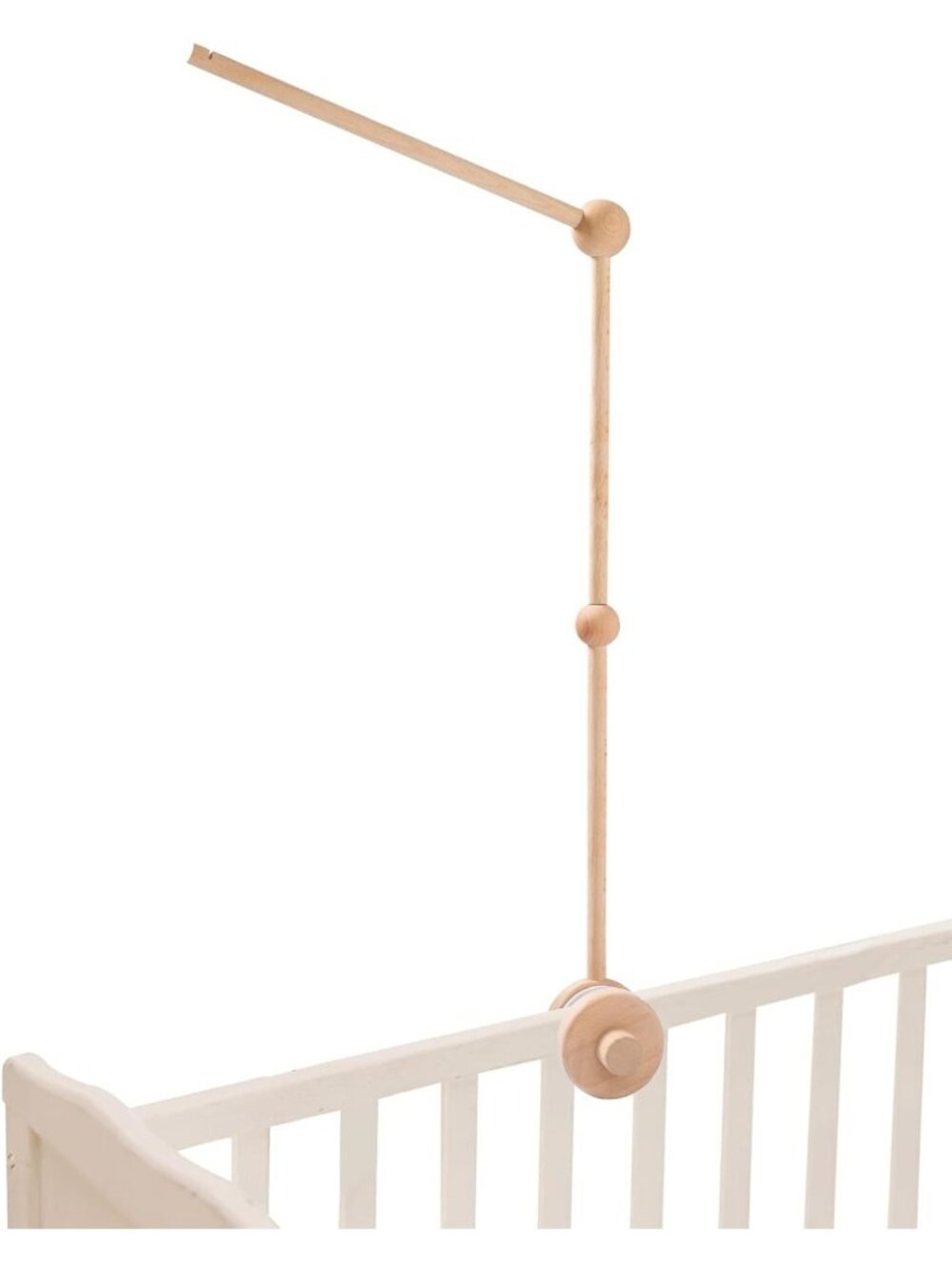 30-Inch Wooden Crib Mobile Arm - Rotating Baby Mobile Hanger, Nursery Decor